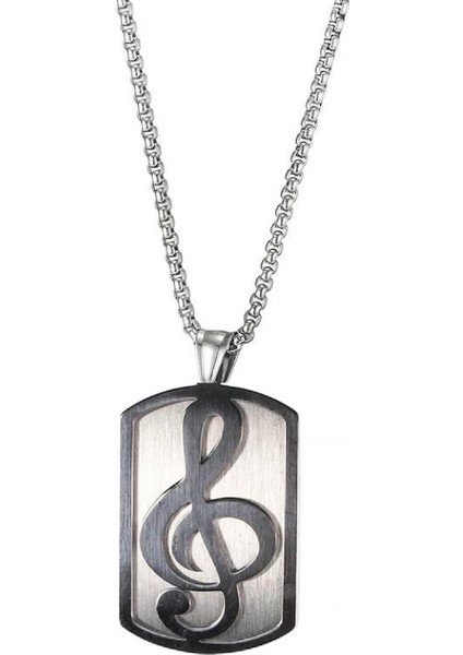 Sol Anahtar Paslanmaz Çelik Künye Kolye