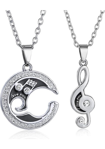 Sol Anahtar Nota Ikili Paslanmaz Çelik Kolye Kadın - Erkek fiyatları