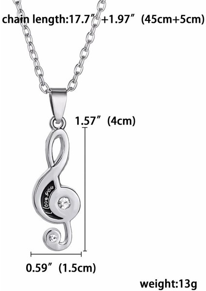 Sol Anahtar Nota Ikili Paslanmaz Çelik Kolye Kadın - Erkek indirimleri