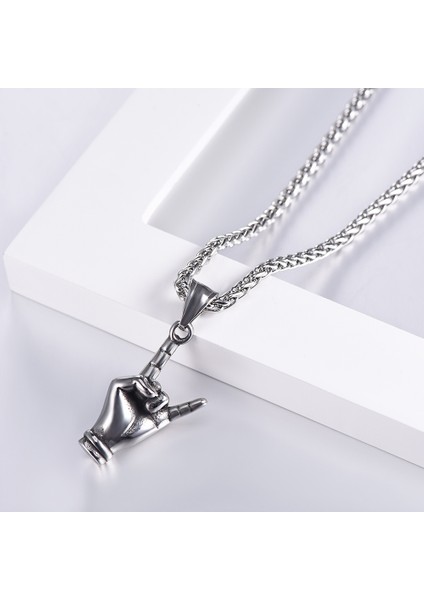 Rock N Roll Işareti Paslanmaz Çelik Kolye indirimleri