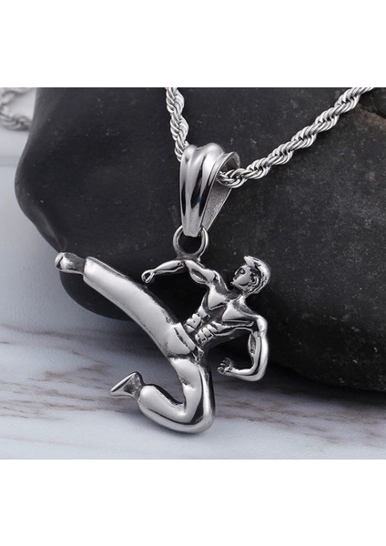 Dövüş Sanatları Usta Karakter Kung Fu Spor Paslanmaz Çelik Kolye fiyatları