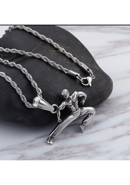 Dövüş Sanatları Usta Karakter Kung Fu Spor Paslanmaz Çelik Kolye modelleri