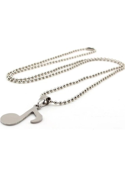 Nota Işareti Müzik Gümüş Renk Çelik Erkek Kolye modelleri