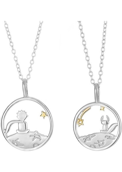 Little Prince Küçük Prens ve Tilki Best Friends Dostluk Sembolü Çift Kolye fiyatları
