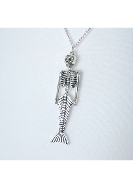 Vintage Gotik Mermord Deniz Kızı Iskelet Paslanmaz Çelik Kolye fiyatları