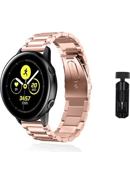 Galaxy Watch Active 2 40MM Uyumlu Kordon Paslanmaz Çelik Kordon Ayarlama Aparatlı