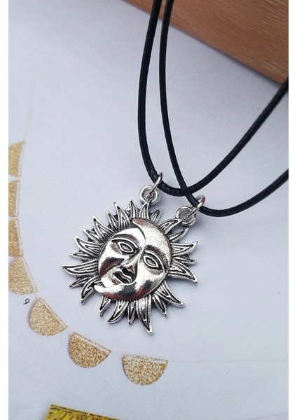 Best Friend 2'li Kolye Yarım Güneş Paslanmaz Kolye