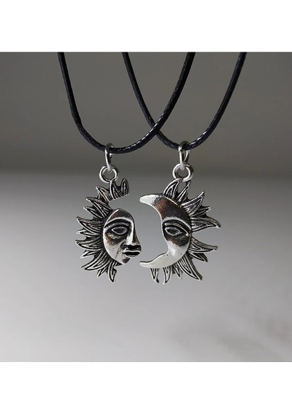 Best Friend 2'li Kolye Yarım Güneş Paslanmaz Kolye modelleri