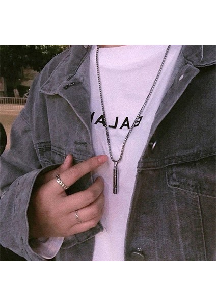 Hayatta Kalma Acil Yüksek Ses Çelik Zincir Düdük Kolye Gümüş Kadın & Erkek modelleri