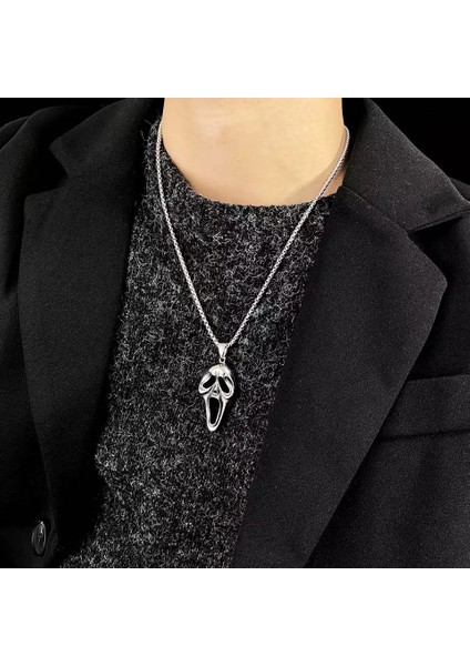 Scream Çığlık Erkek Kadın Kolye Antik Gümüş Kaplama fiyatları