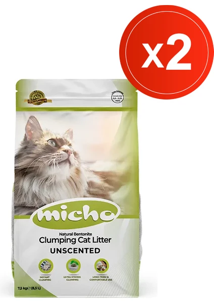 Ince Taneli Topaklanan Kedi Kumu 2 Adet x 8.5 Lt (2x7.5 Kg)