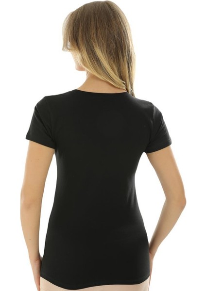 Kısa Kollu V Yaka Slim Fit Kadın Body T-Shirt 2036 fiyatları