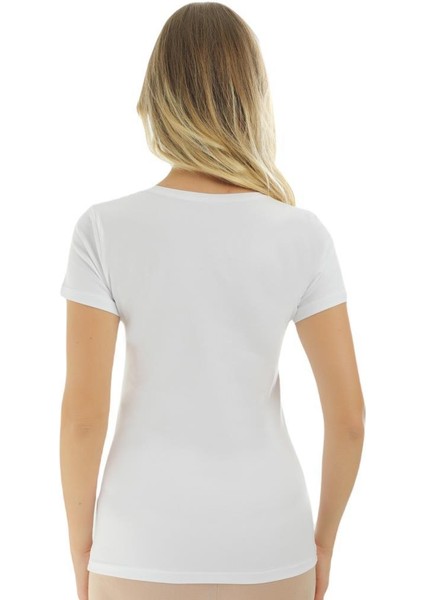Kısa Kollu V Yaka Slim Fit Kadın Body T-Shirt 2036 fiyatları