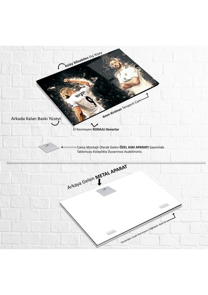 Karim Benzema Cam Tablo indirimleri