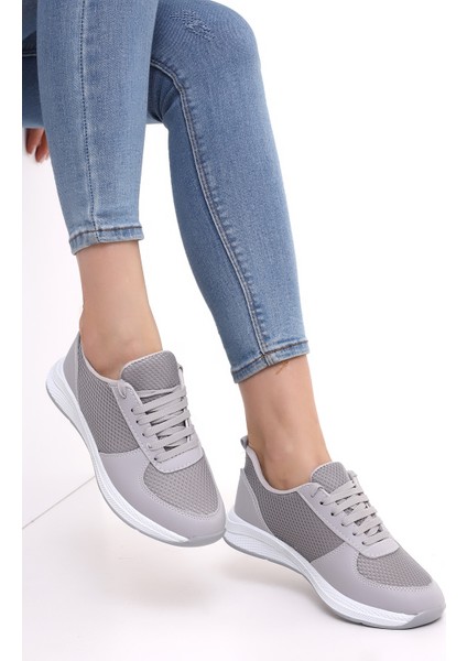F3 Kalın Taban Günlük Kadın Fileli Yazlık Sneaker Spor Ayakkabı