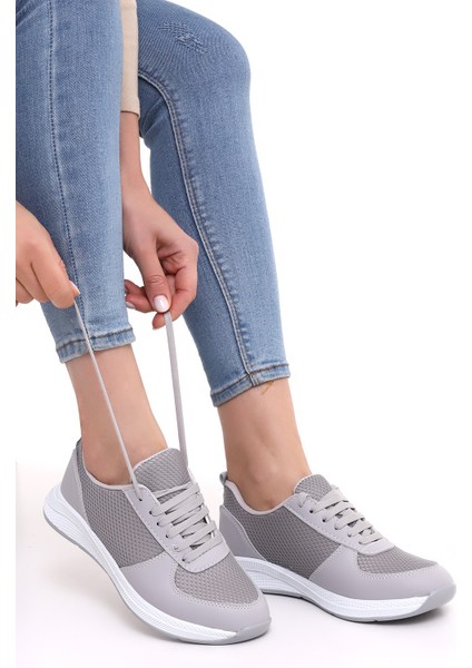 F3 Kalın Taban Günlük Kadın Fileli Yazlık Sneaker Spor Ayakkabı