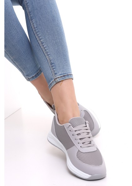 F3 Kalın Taban Günlük Kadın Fileli Yazlık Sneaker Spor Ayakkabı