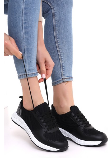 F3 Kalın Taban Günlük Kadın Fileli Yazlık Sneaker Spor Ayakkabı