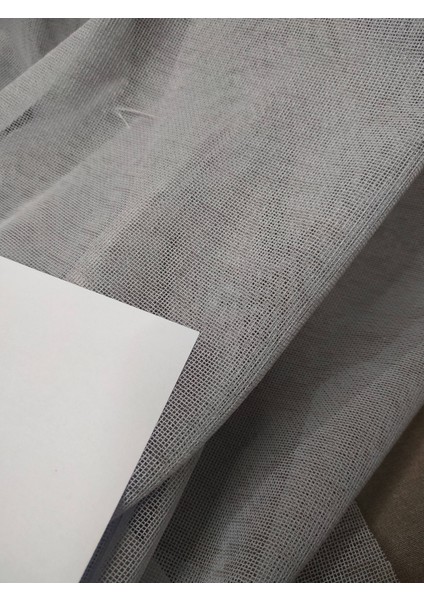 Düz Keten Tül Perde – Açık Gri - Pileli Dikim - 2826 modelleri