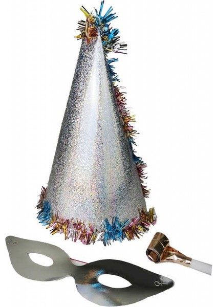 10 Adet Katyon Şapka Maske Kaynandili 3 Lü Set Gümüş Pk:1