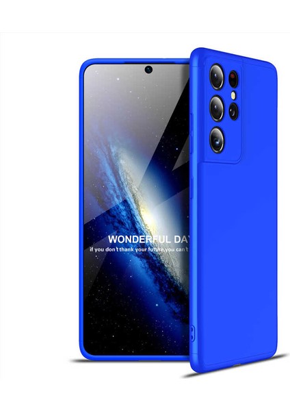 Samsung Galaxy S21 Ultra Kılıf 360 Tam Koruma Ön ve Arka Sert Mika Kapak Orjinal Ays Gkk Kapak