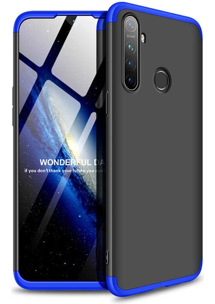 Realme 5 Kılıf 360 Tam Koruma Ön ve Arka Sert Mika Kapak Orjinal Ays Gkk Kapak