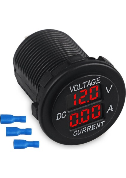 Marin Voltmetre Ampermetre Soketi Çerçeveli 12-24V 6V-40V / 0-10A