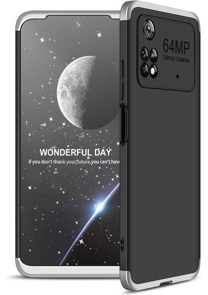 Xiaomi Poco M4 Pro 4g Kılıf 360 Tam Koruma Ön ve Arka Sert Mika Kapak Orjinal Ays Gkk Kapak