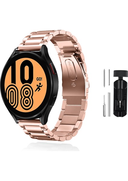Samsung Galaxy Watch 4 44MM Uyumlu Kordon Paslanmaz Çelik Kordon Ayarlama Aparatlı