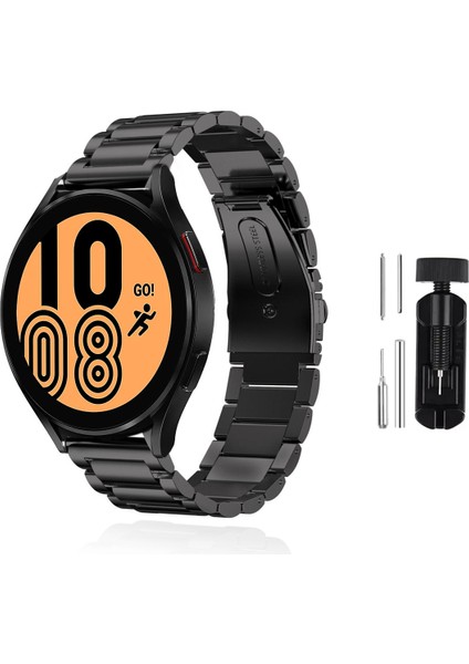 Samsung Galaxy Watch 4 44MM Uyumlu Kordon Paslanmaz Çelik Kordon Ayarlama Aparatlı