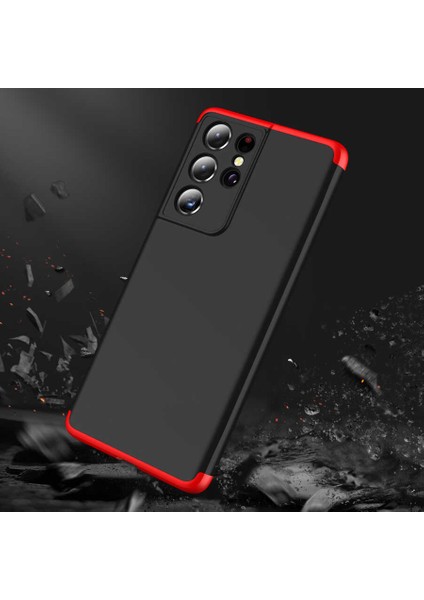 Samsung Galaxy S21 Ultra Kılıf 360 Tam Koruma Ön ve Arka Sert Mika Kapak Orjinal Ays Gkk Kapak indirimleri