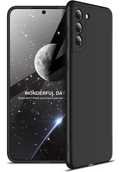 Samsung Galaxy S21 Kılıf 360 Tam Koruma Ön ve Arka Sert Mika Kapak Orjinal Ays Gkk Kapak