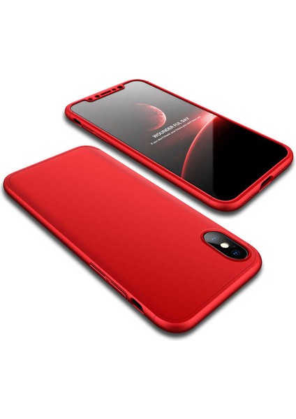 Apple Apple iPhone x Kılıf 360 Tam Koruma Ön ve Arka Sert Mika Kapak Orjinal Ays Gkk Kapak