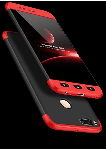 Xiaomi Mi 5x Kılıf 360 Tam Koruma Ön ve Arka Sert Mika Kapak Orjinal Ays Gkk Kapak