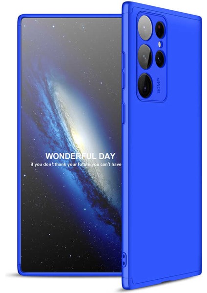 Samsung Galaxy S22 Ultra Kılıf 360 Tam Koruma Ön ve Arka Sert Mika Kapak Orjinal Ays Gkk Kapak