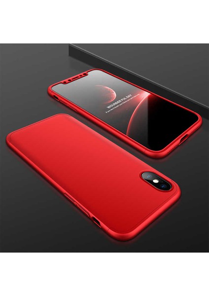 Apple Apple iPhone x Kılıf 360 Tam Koruma Ön ve Arka Sert Mika Kapak Orjinal Ays Gkk Kapak