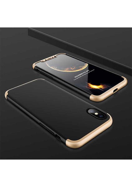 Apple Apple iPhone x Kılıf 360 Tam Koruma Ön ve Arka Sert Mika Kapak Orjinal Ays Gkk Kapak