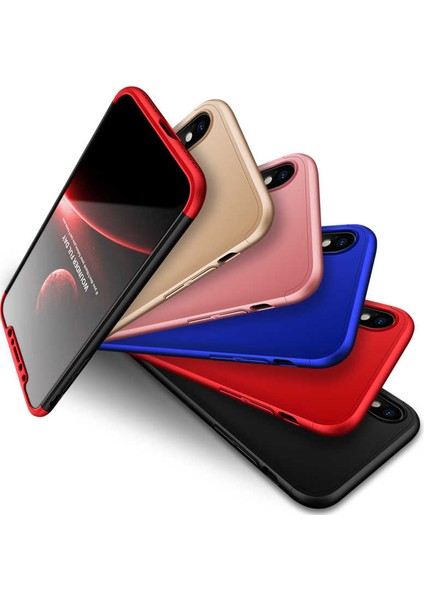 Apple Apple iPhone x Kılıf 360 Tam Koruma Ön ve Arka Sert Mika Kapak Orjinal Ays Gkk Kapak