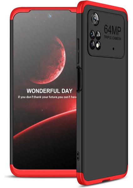 Xiaomi Poco M4 Pro 4g Kılıf 360 Tam Koruma Ön ve Arka Sert Mika Kapak Orjinal Ays Gkk Kapak