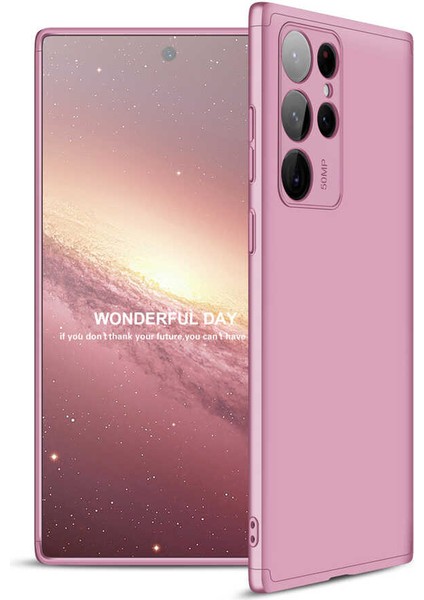Samsung Galaxy S22 Ultra Kılıf 360 Tam Koruma Ön ve Arka Sert Mika Kapak Orjinal Ays Gkk Kapak