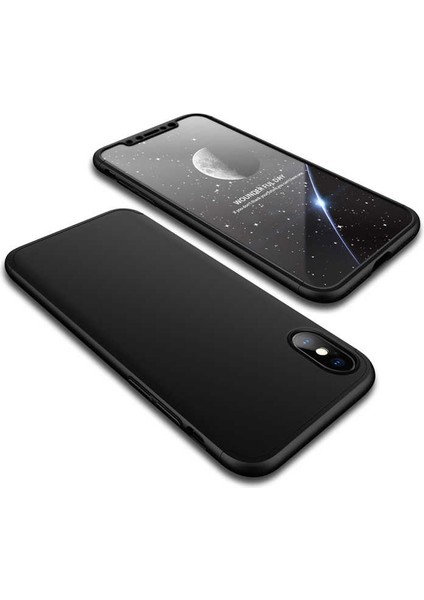 Apple Apple iPhone x Kılıf 360 Tam Koruma Ön ve Arka Sert Mika Kapak Orjinal Ays Gkk Kapak