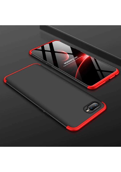 Oppo Ax7 Kılıf 360 Tam Koruma Ön ve Arka Sert Mika Kapak Orjinal Ays Gkk Kapak