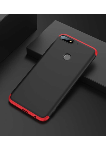 Huawei Y7 2018 Kılıf 360 Tam Koruma Ön ve Arka Sert Mika Kapak Orjinal Ays Gkk Kapak