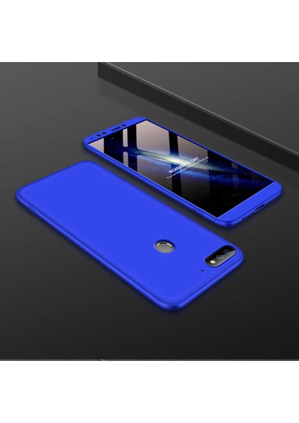 Huawei Y7 2018 Kılıf 360 Tam Koruma Ön ve Arka Sert Mika Kapak Orjinal Ays Gkk Kapak
