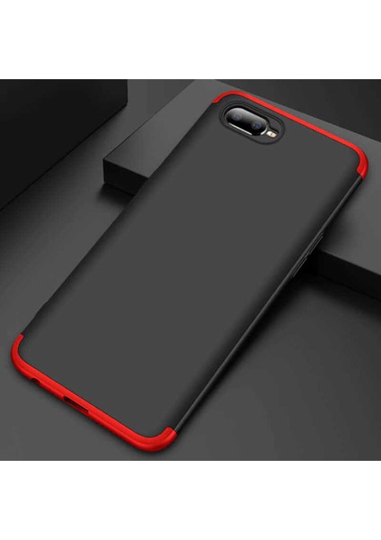 Oppo Ax7 Kılıf 360 Tam Koruma Ön ve Arka Sert Mika Kapak Orjinal Ays Gkk Kapak