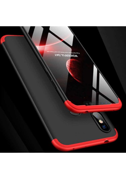 Xiaomi Redmi Note 6 Pro Kılıf 360 Tam Koruma Ön ve Arka Sert Mika Kapak Orjinal Ays Gkk Kapak