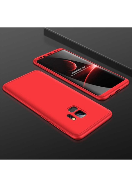 Samsung Galaxy S9 Kılıf 360 Tam Koruma Ön ve Arka Sert Mika Kapak Orjinal Ays Gkk Kapak
