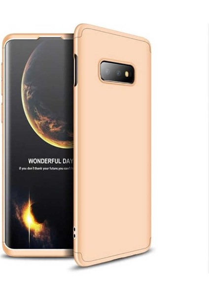 Samsung Galaxy S10E Kılıf 360 Tam Koruma Ön ve Arka Sert Mika Kapak Orjinal Ays Gkk Kapak
