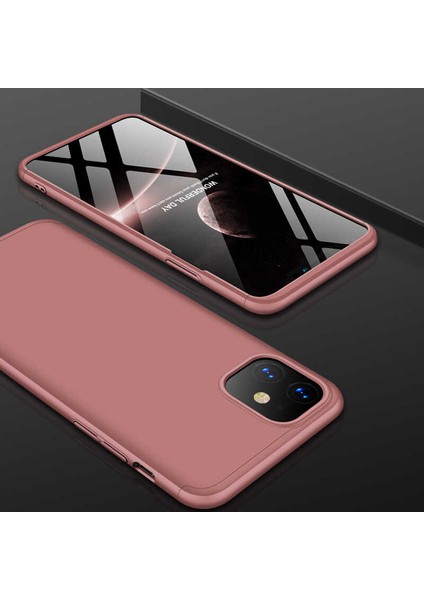 Apple iPhone 11 Kılıf 360 Tam Koruma Ön ve Arka Sert Mika Kapak Orjinal Ays Gkk Kapak