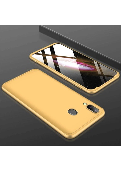 Samsung Galaxy M20 Kılıf 360 Tam Koruma Ön ve Arka Sert Mika Kapak Orjinal Ays Gkk Kapak